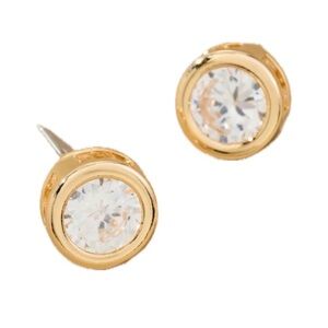 Anthropologie bezel Crystal earrings gold studs